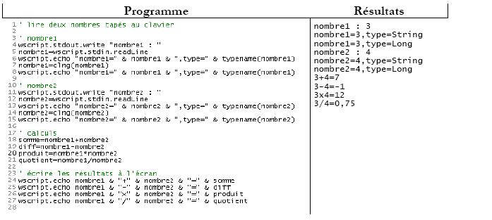 Introduction au langage VBScript